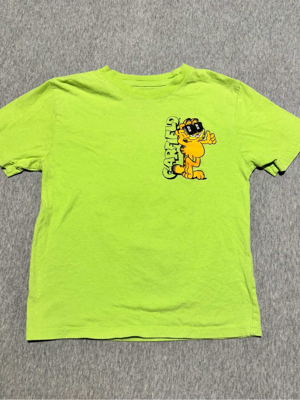 Garfield Neon Green Graphic Kids Tee
